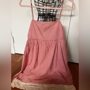 Simons Red Checkered A-Line Skirt